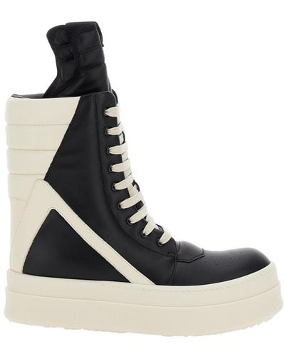 Rick Owens 'Mega Geo-Basket' And High-Top Sneakers With Co - Black