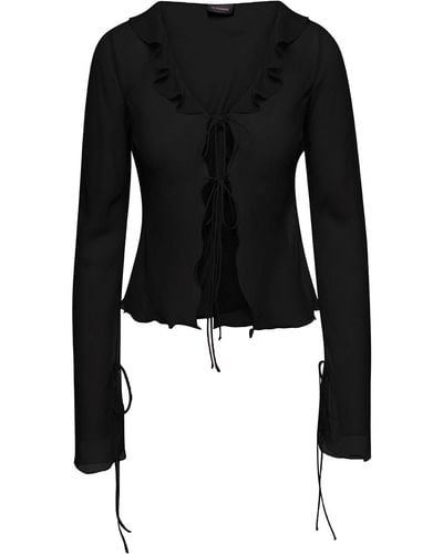 ANDAMANE Blouse With Ruches-detailing In Silk Woman - Black