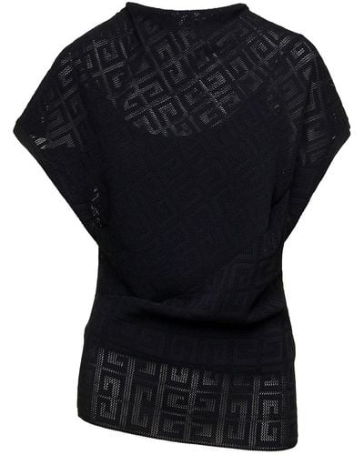 Givenchy Top With Draped Neckline - Black