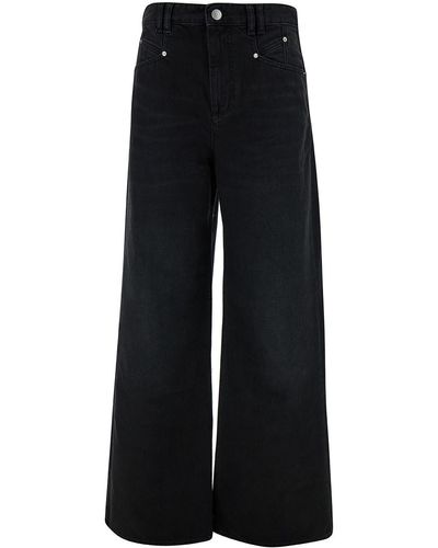 Isabel Marant Jeans A Cinque Tasche 'Lemony' Con Patch Logo - Blu