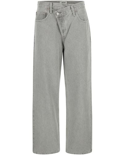 Agolde Jeans With Criss Cros Detail - Grey