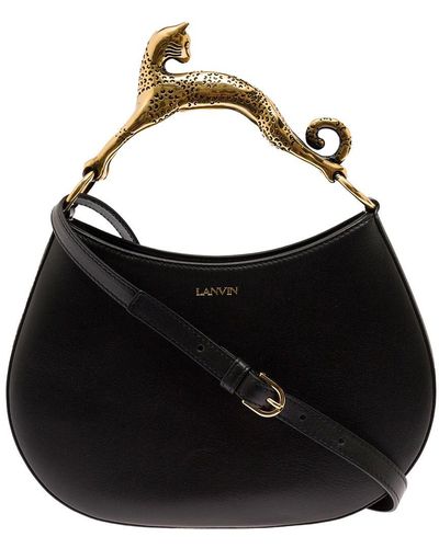 Lanvin Hobo Cat Leather Handbag - Black