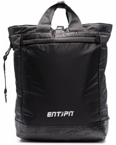 ENTERPRISE JAPAN Man's Fabric Backpack With Logo - Black