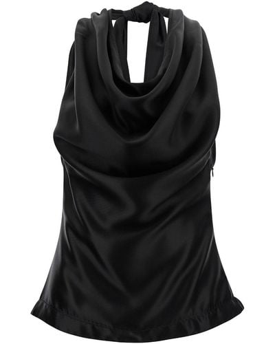 Bottega Veneta Top With Draped Collar - Black