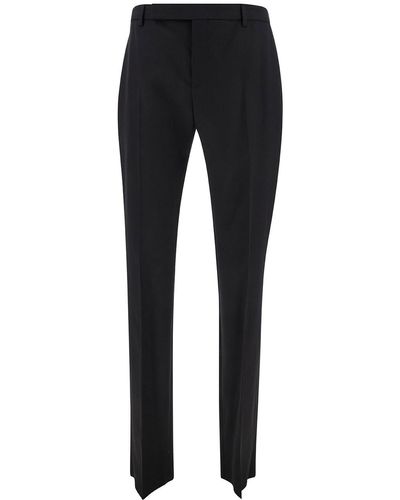 Saint Laurent Tailored Trousers With Front Pinces - Black