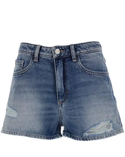 ICON DENIM 'Sam' Shorts With Rips - Blue