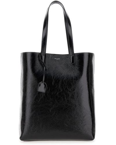 Saint Laurent 'Bold' Tote Bag With Embossed Logo - Black