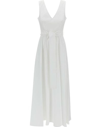 P.A.R.O.S.H. P.A.R.O..H. Long Dress With Knot Detail - White