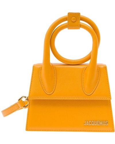 Jacquemus 'Le Chiquito Noeud' Crossbody Bag With Logo Detail In - Orange