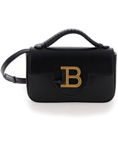 Balmain 'B-Buzz Mini' Crossbody Bag With B Clasp - Black