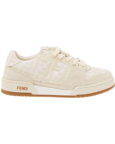 Fendi 'Match Ff' Low Top Trainers With Trasparent Ff Insert - White