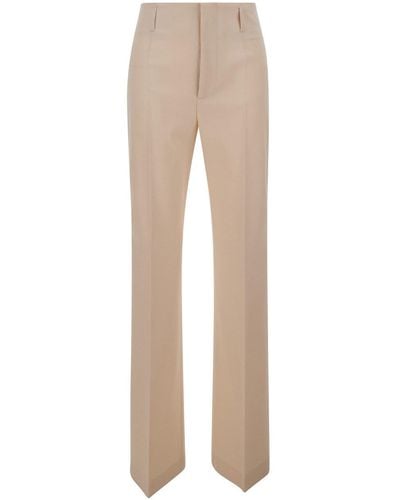 Philosophy Di Lorenzo Serafini Ivory High Waisted Tailored Trousers - Natural