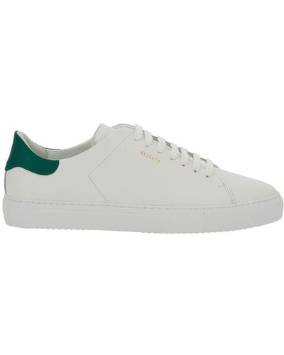 Axel Arigato 'clean 90' White Low Top Sneakers With Laminated Logo In Leather Man