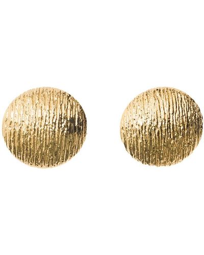 FEDERICA TOSI Orecchini 'daisy' texturizzati con chiusura a farfalla in bronzo placato oro 18k - Metallizzato