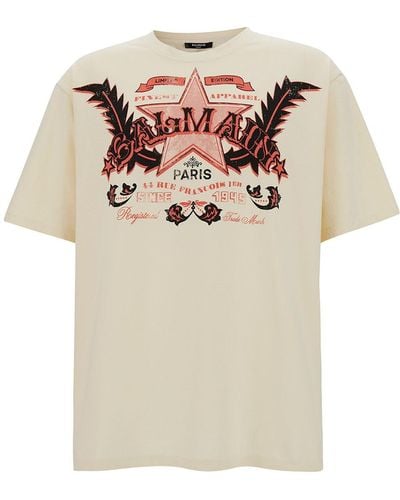 Balmain T-Shirt Balmain Western - Neutro