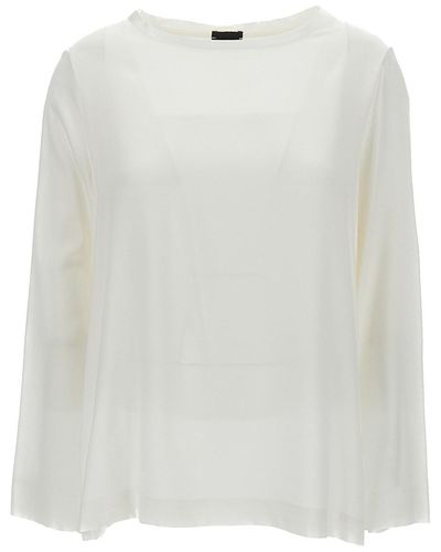 Plain Long-Sleeved Blouse - White