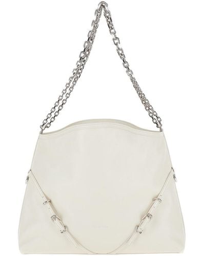 Givenchy 'Voyou Chain Medium' Shoulder Bag With Logo Detail - White