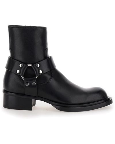 Alexander McQueen Ankle Boots With Harness Detail - Black