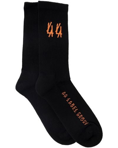 44 Label Group Socks With Contrasting Logo Detail - Black