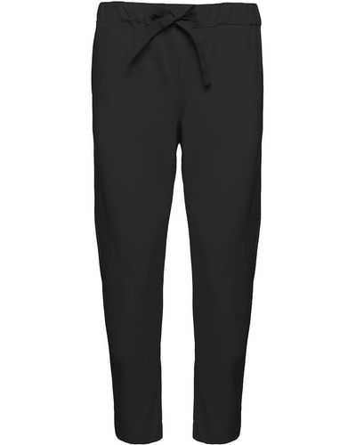 Semicouture 'roma' jogger Trousers With Drawstring In Viscose Blend - Black