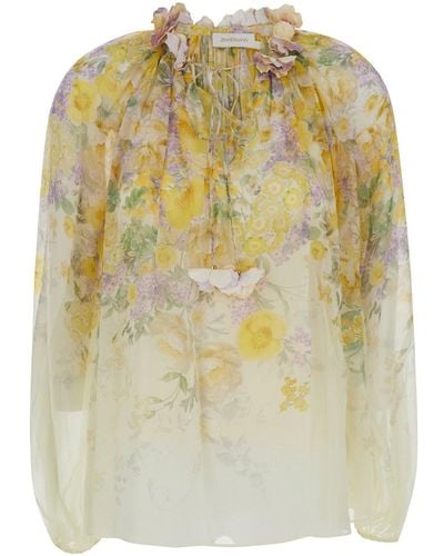 Zimmermann Blouse With Floral Print - Metallic