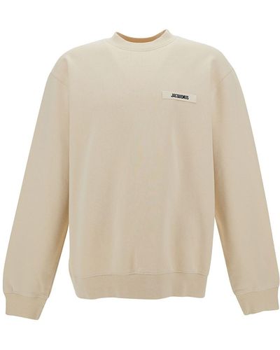Jacquemus 'Le Sweatshirt Gros-Grain' Sweatshirt With Logo Patch - White