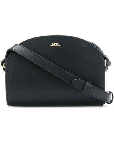A.P.C. Sac Demi Lune Mini Leather Crossbody Bag Woman - Black