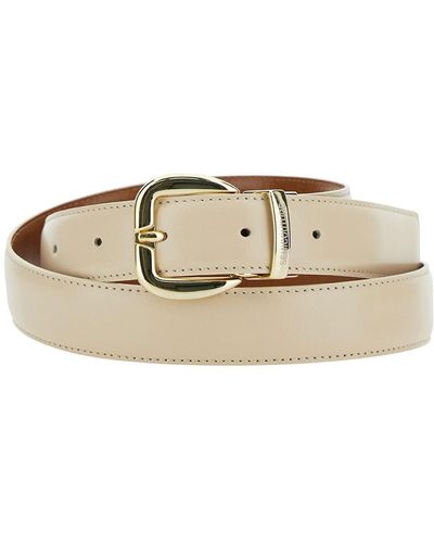 Semicouture 'Gea' Light Belt With Engraved Logo - Natural