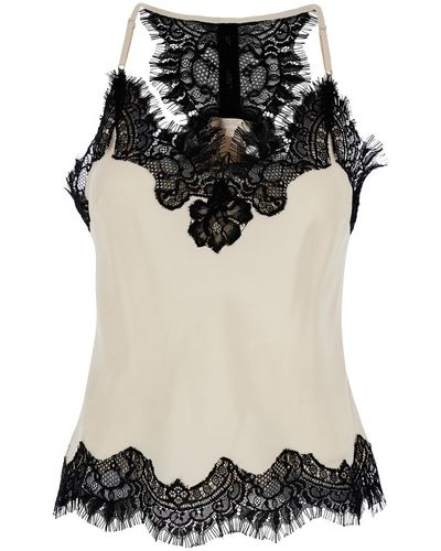 Gold Hawk Hawk 'Lucy' Camie Top With Lace Trim And Racerback - Black