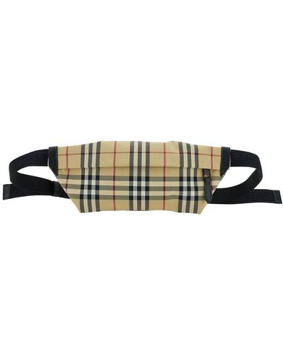 Burberry Pouch With Check Motif - White