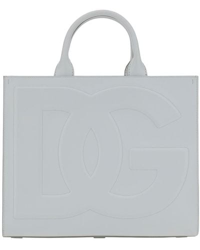 Dolce & Gabbana Borsa A Mano Con Dg Goffrato - Blu