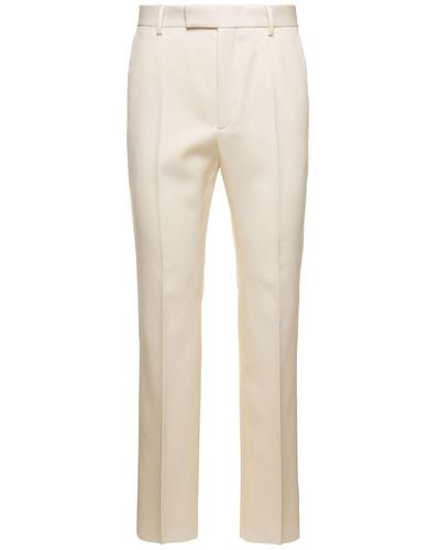 Gucci Straight-Leg Trousers With Cities Patch - Natural