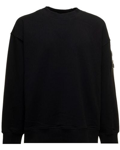 Moose Knuckles Brooklyn Organic Cotton Sweatshirt With Logo Man - Black