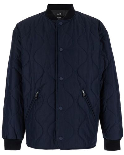 A.P.C. 'Florent' Jacket With Snap Buttons - Blue