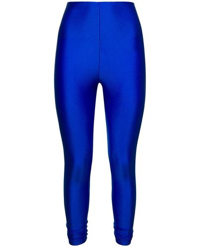 ANDAMANE 'holly' Elettric E 80s High-waisted leggings In Stretch Polyamide - Blue