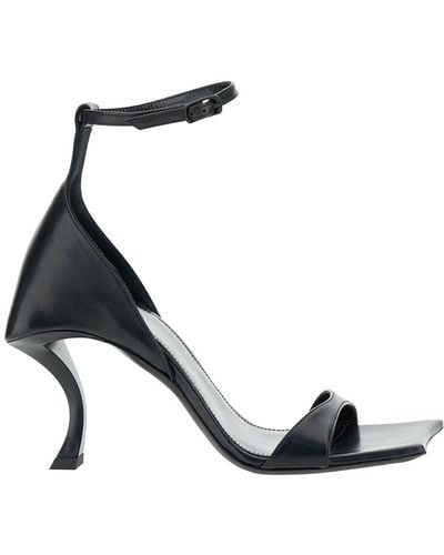 Balenciaga 'Hourglass' Sandals With Curved Heel - Black