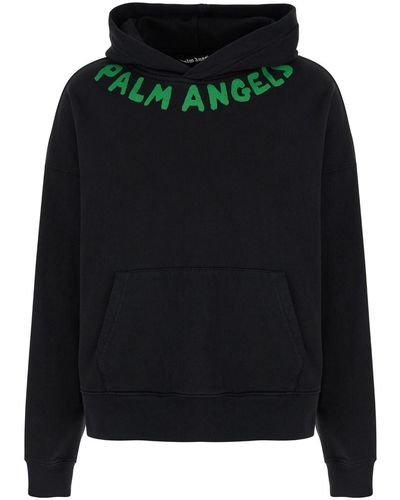 Palm Angels Hoodie With Logo Lettering - Black