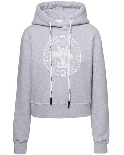 Palm Angels College Fitted Hoodie - Gray
