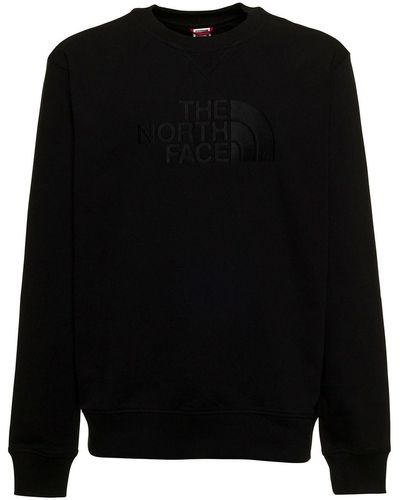 The North Face Cotton Crew Neck Sweatshirt With Men's Logo Print - Black