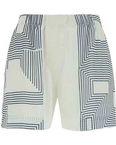 Low Classic Shorts With Graphic Print - Grey