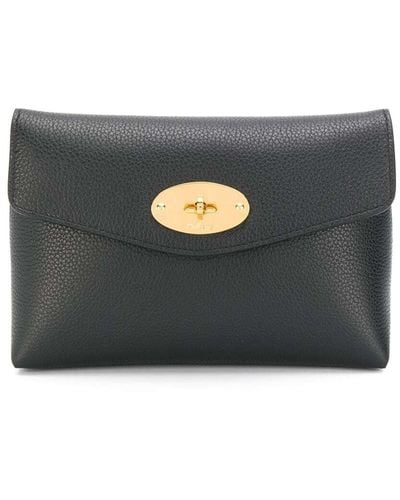 Mulberry Darley Cosmetic Grained Leather Case Woman - Black