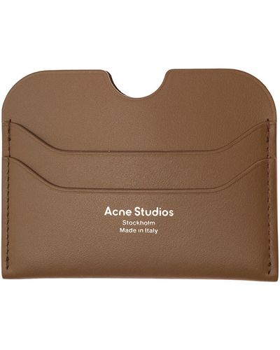 Acne Studios Camel Card Holder With Logo Printin Leather - Brown