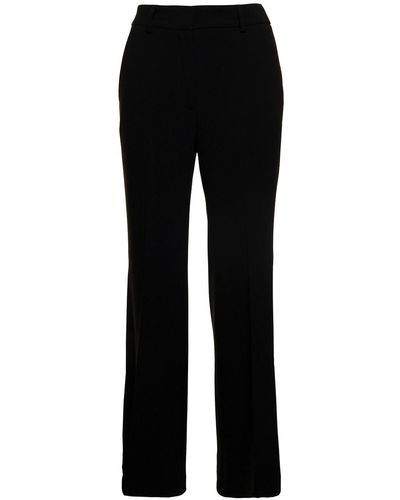 Alberto Biani Slightly Flared Pants With Concealed Fastening In - Black