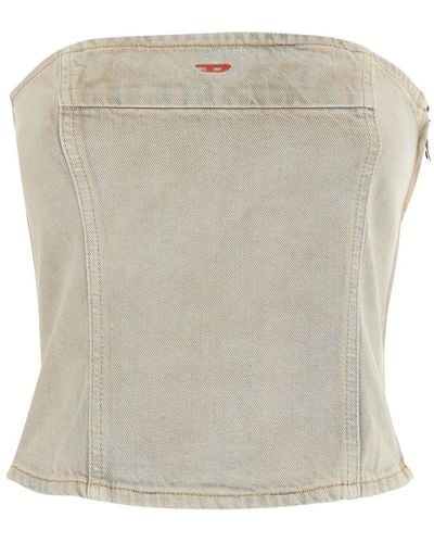 DIESEL 'De-Ville' Light Top With Oval D Embroidery - Natural