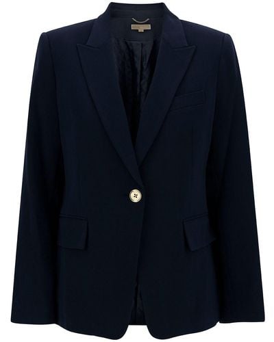 MICHAEL Michael Kors Single-Breasted Jacket With Golden Buttons - Blue