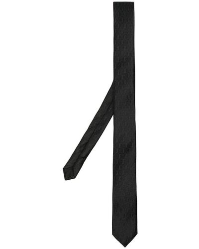 Saint Laurent Tie Cravate Monogram - Black