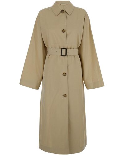 Totême Trench Coat With Matching Belt - Natural