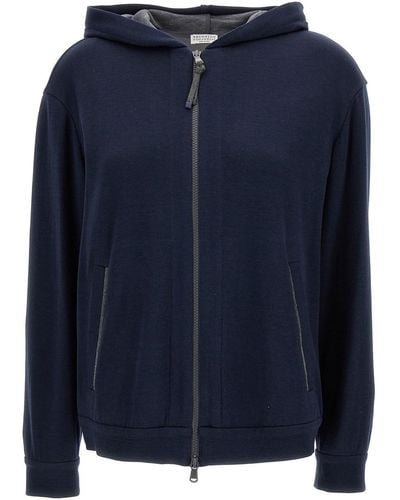 Brunello Cucinelli Hooded Sweatshirt - Blue