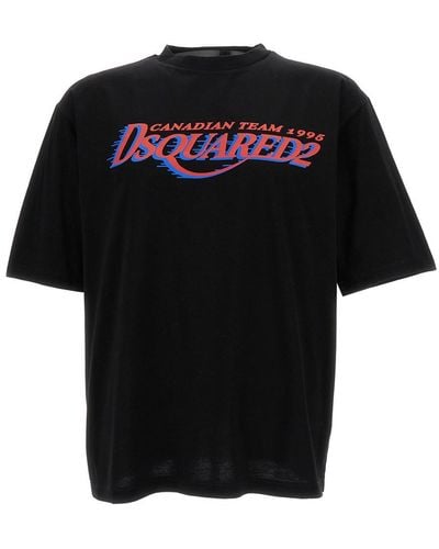 DSquared² Crewneck T-Shirt With Canadian Team 1995 Print - Black