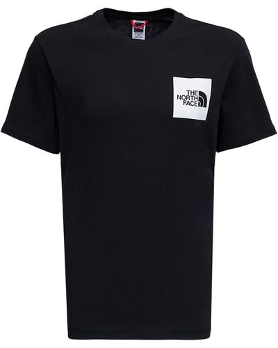 The North Face T-shirt nera di cotone con stampa logo uomo - Nero